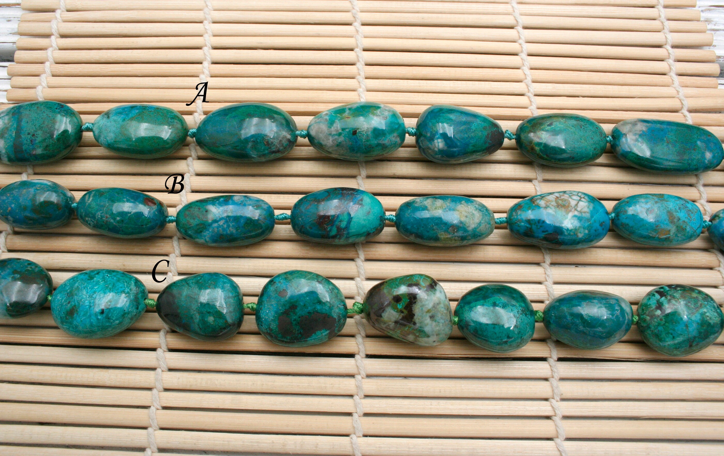 Chrysocolla Pebble Beads 14.5-20mm (etb01467) Peruvian/unique Jewelry/vintage Jewelry/gemstone Necklace