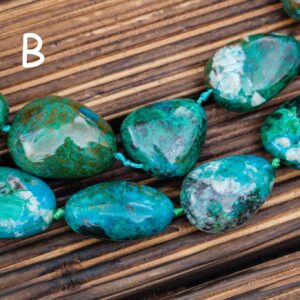 Chrysocolla Pebble Beads 17-24.5mm (etb00873) Peruvian/unique Jewelry/vintage Jewelry/gemstone Necklace Chrysocolla Pebble Beads 17-24.5mm (etb00873) Peruvian/unique Jewelry/vintage Jewelry/gemstone Necklace