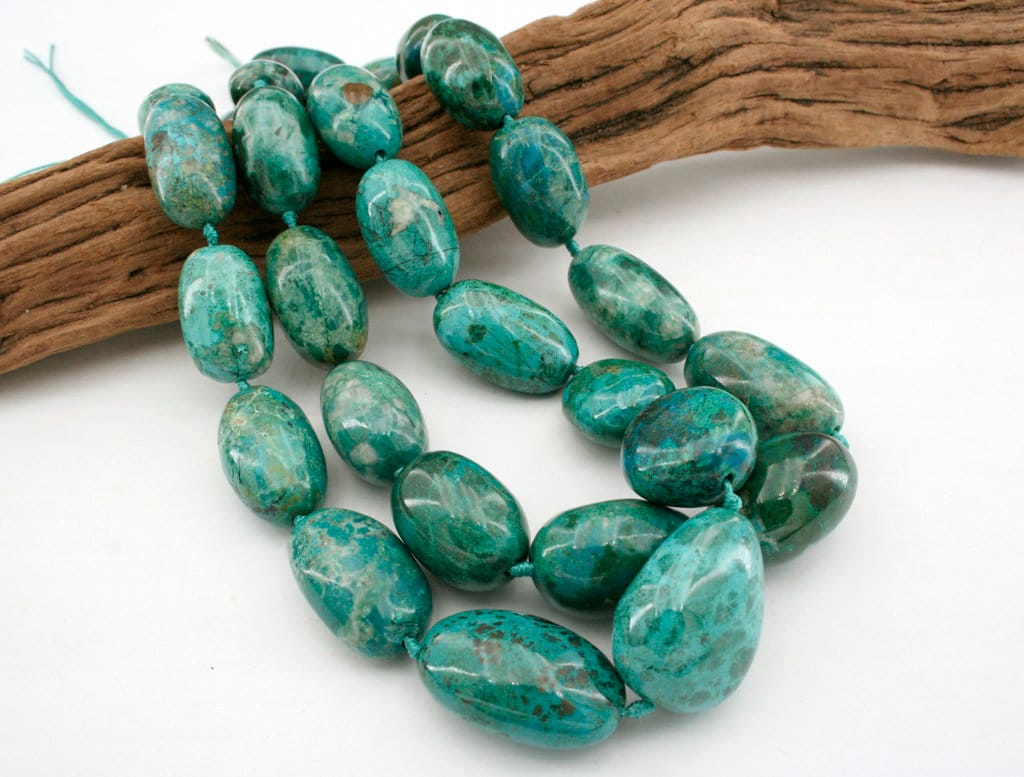 Chrysocolla Pebble Beads A Grade (etb01252) Peruvian/unique Jewelry/vintage Jewelry/gemstone Necklace