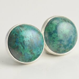 Chrysocolla 10mm Sterling Silver Stud Earrings