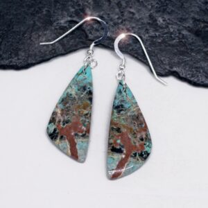 Earth and Sky - Beautiful Natural Boulder Chrysocolla Earrings