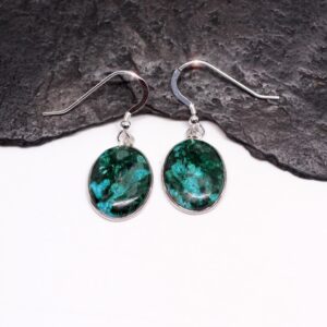 Earth and Sky - Beautiful Natural Chrysocolla and Malachite Sterling Silver Earrings