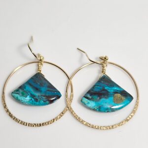Gold-Filled and Chrysocolla Earrings