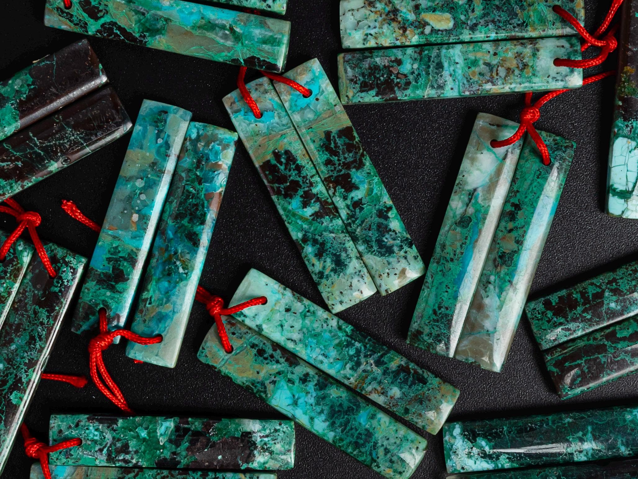 Rare Natural Green Chrysocolla Malachite Earring-rectangle Chrysocolla Top Drilled Matched Cabochon Gemstone Earring