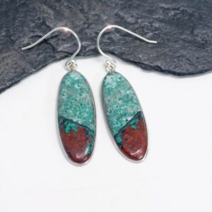 Sonora Sunrise - Beautiful Natural Chrysocolla And Cuprite Sterling Silver Earrings Sonora Sunrise - Beautiful Natural Chrysocolla And Cuprite Sterling Silver Earrings