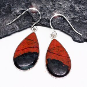 Sonora Sunset - Beautiful Natural Chrysocolla, Tenorite and Cuprite Sterling Silver Earrings