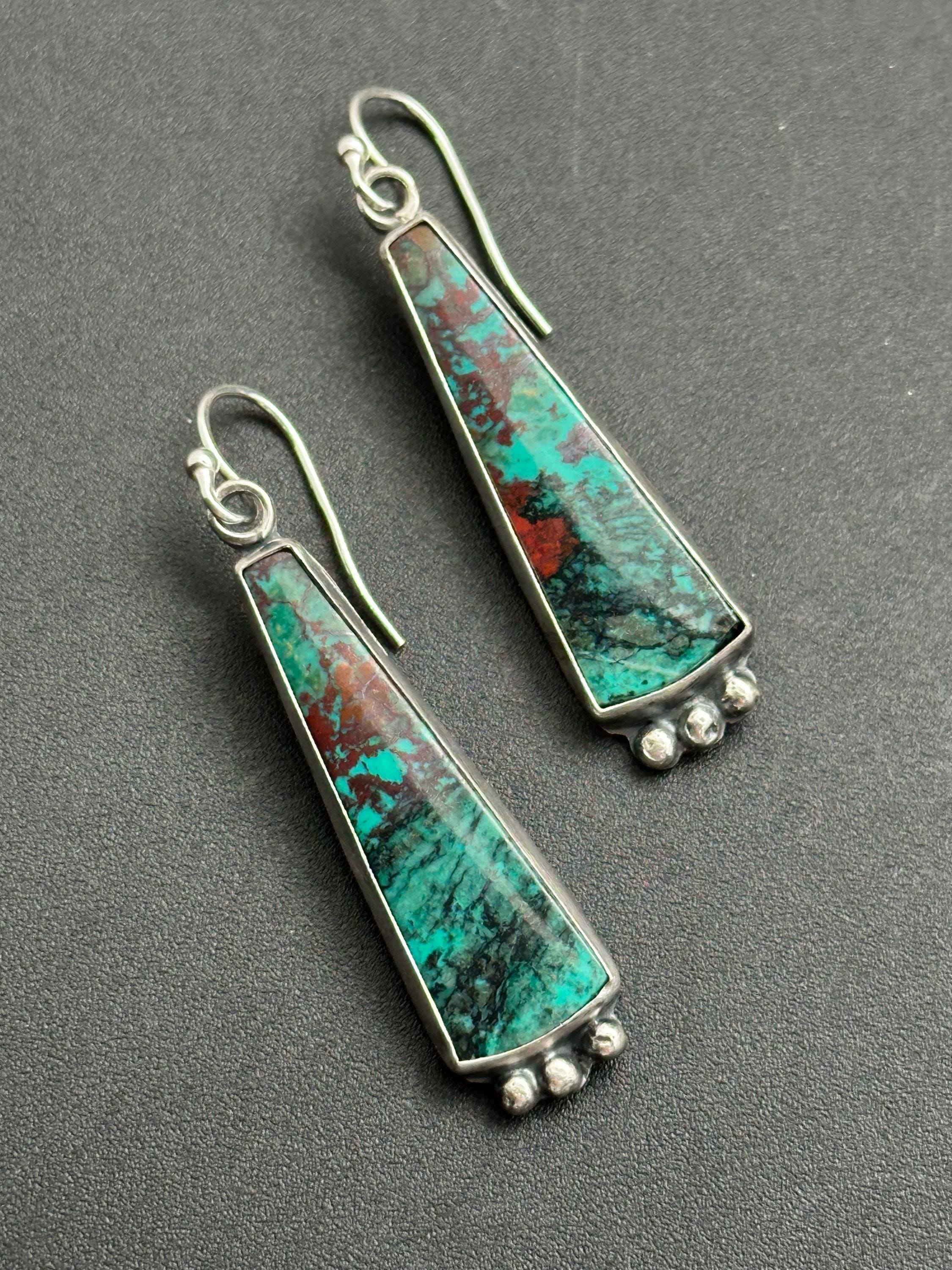 Sonoran Sunset Chrysocolla Artisan Earrings