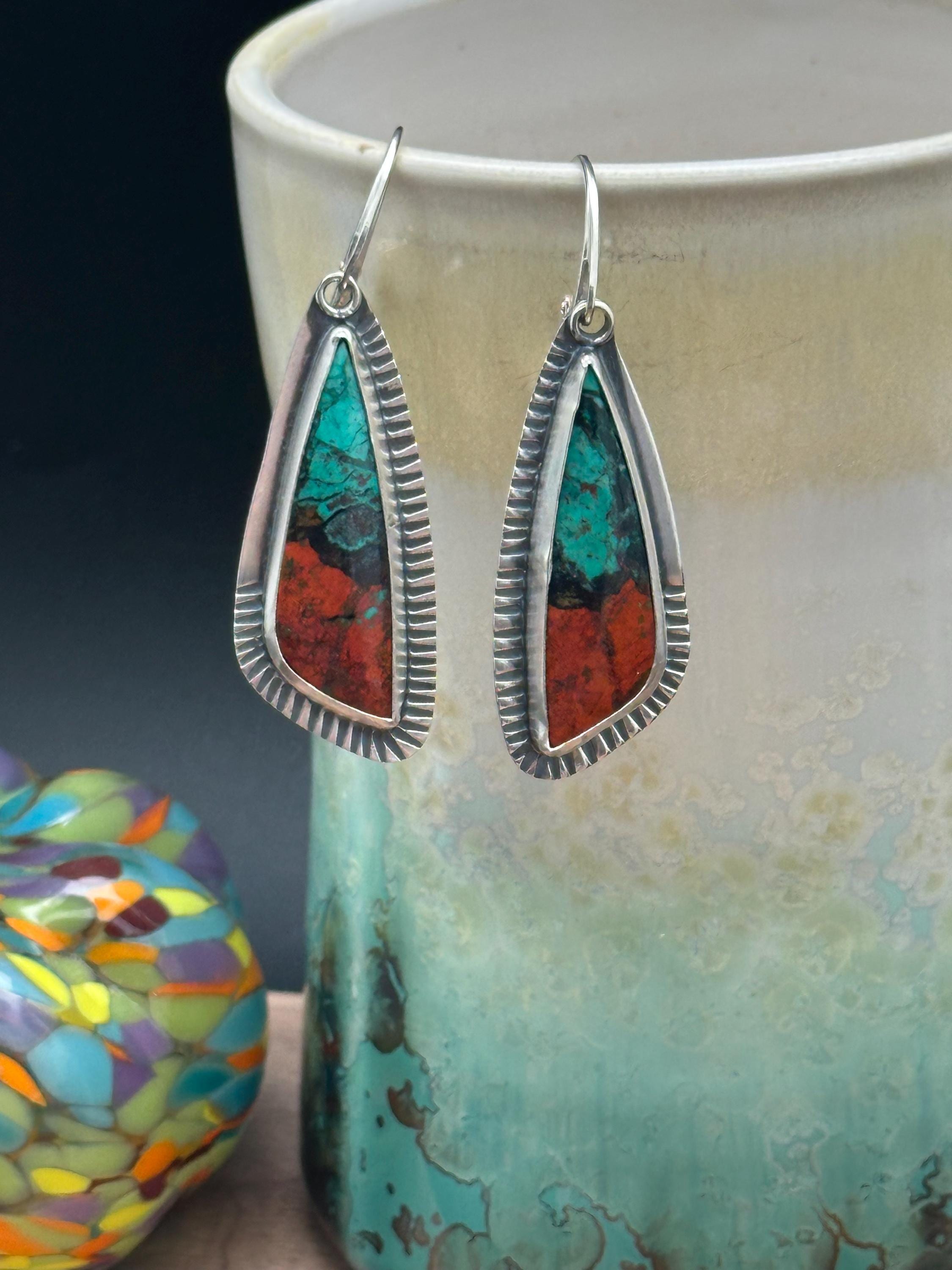 Sonoran Sunset Chrysocolla Artisan Earrings