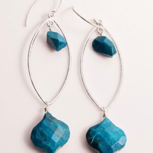 Sterling Silver and Chrysocolla Earrings