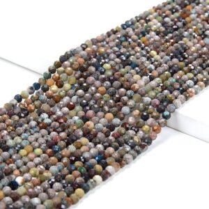 3MM Chrysocolla Gemstone Natural Grade A Micro Faceted Round Beads 15 inch Full Strand (80016812-P65)