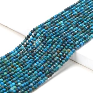 3X2MM Chrysocolla Gemstone Grade AA Micro Faceted Rondelle Beads 15 inch Full Strand (80016381-P61)