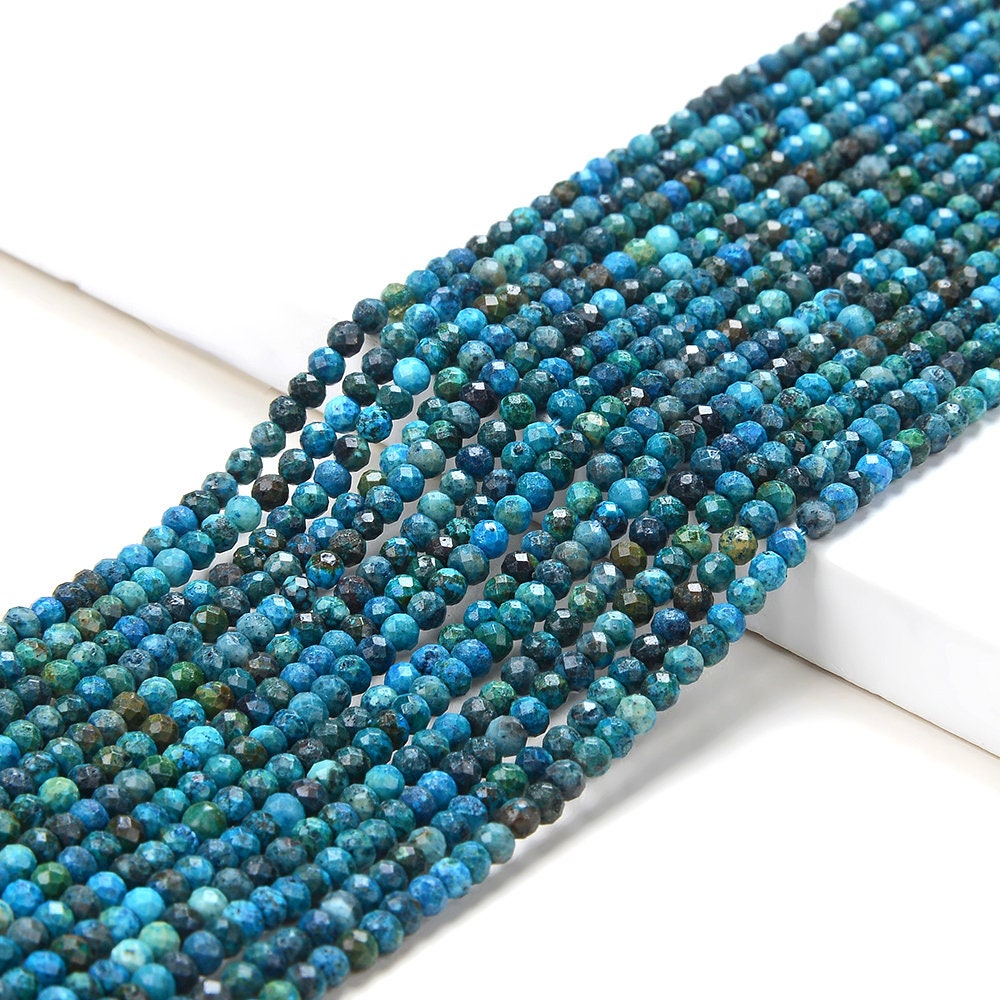 3x2mm Chrysocolla Gemstone Grade Aa Micro Faceted Rondelle Beads 15 Inch Full Strand (80016381-p61) 3x2mm Chrysocolla Gemstone Grade Aa Micro Faceted Rondelle Beads 15 Inch Full Strand (80016381-p61)