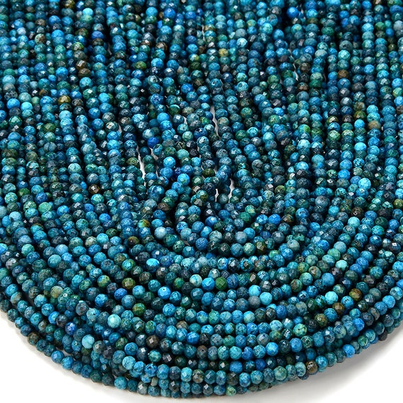 3x2mm Chrysocolla Gemstone Grade Aa Micro Faceted Rondelle Beads 15 Inch Full Strand Bulk Lot 1,2,6,12 And 50 (80016381-p61) 3x2mm Chrysocolla Gemstone Grade Aa Micro Faceted Rondelle Beads 15 Inch Full Strand Bulk Lot 1,2,6,12 And 50 (80016381-p61)