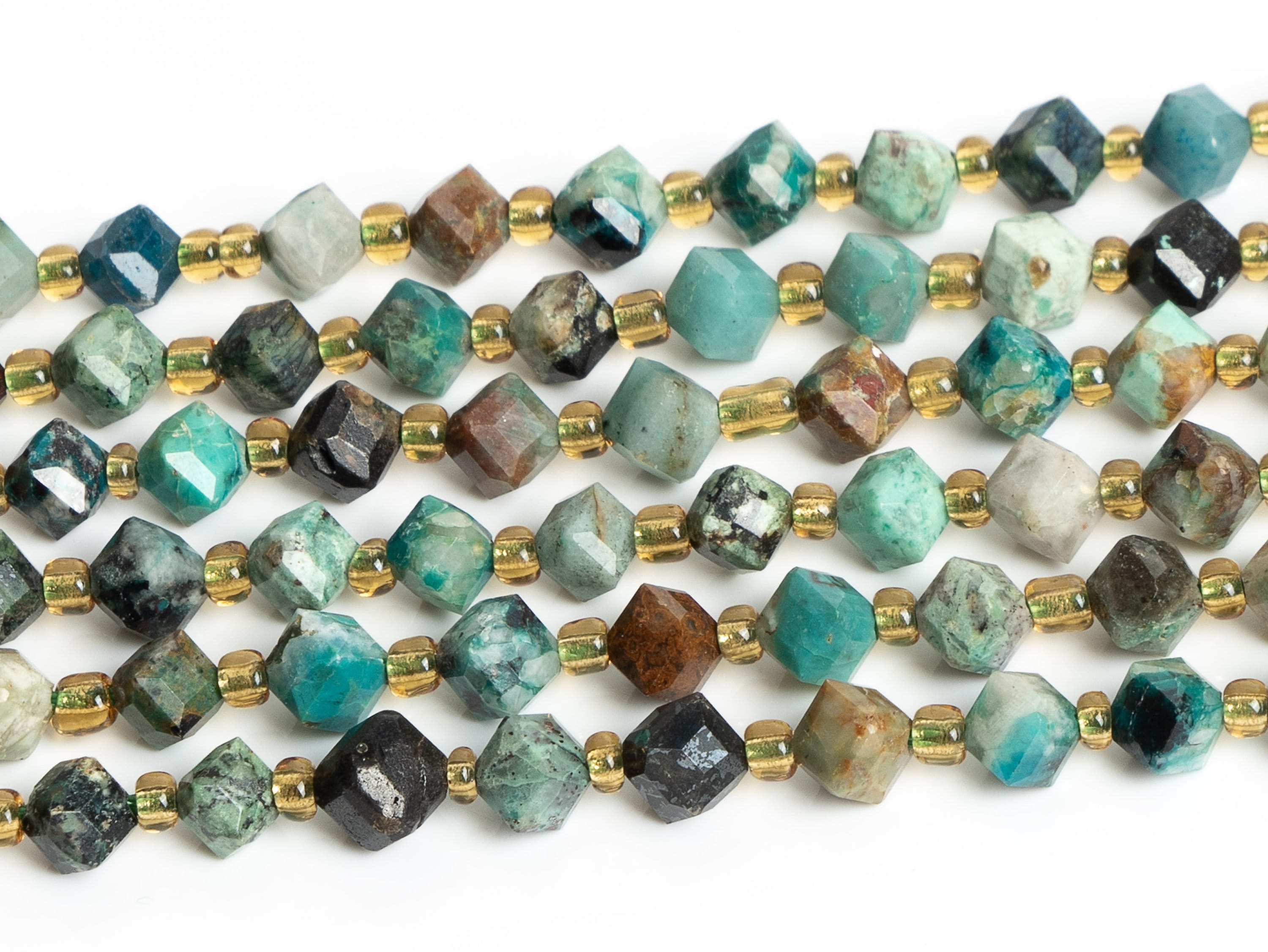6mm Green Black Chrysocolla Beads Grade Aa Genuine Natural Gemstone Faceted Cube Loose Beads 15"/7.5" Bulk Lot Options (126556)