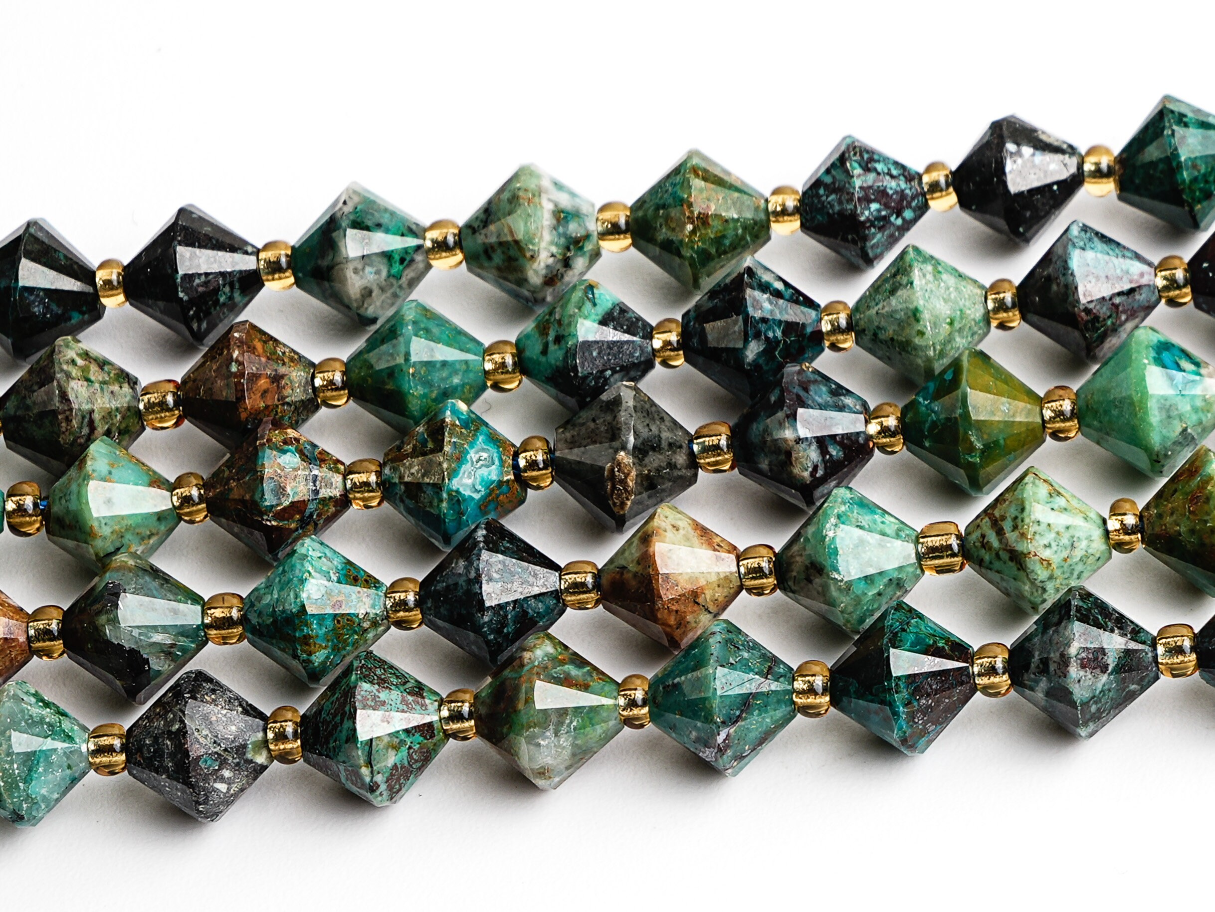 8mm Dark Green Chrysocolla Beads Grade Aa Genuine Natural Gemstone Bicone Faceted Loose Beads 15"/7.5" Bulk Lot Options (126724) 8mm Dark Green Chrysocolla Beads Grade Aa Genuine Natural Gemstone Bicone Faceted Loose Beads 15"/7.5" Bulk Lot Options (126724)