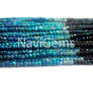 Aaa Chrysocolla Gemstone Beads: 2mm Faceted Rondelle, 12.5" Strand