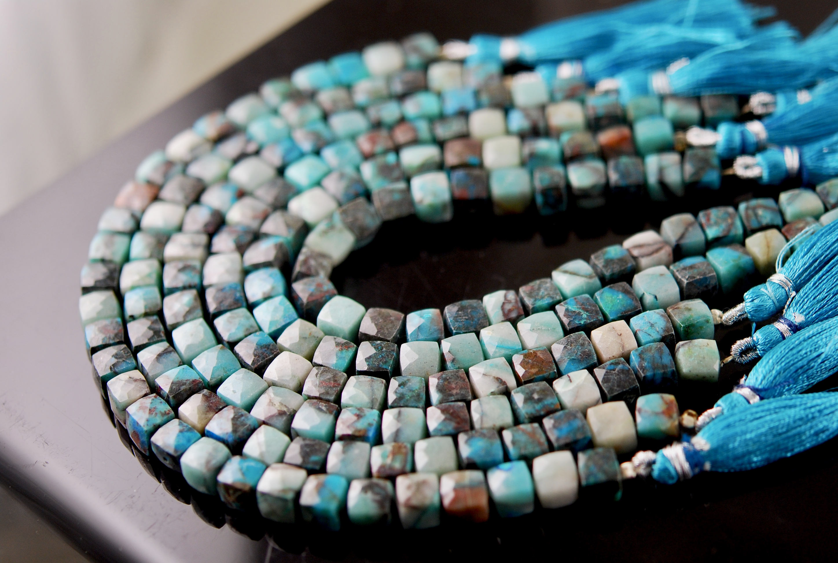 Chrysocolla Faceted Cubes