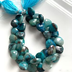 Chrysocolla Faceted Hearts