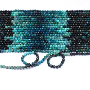 Natural Chrysocolla Gemstone 3mm-4mm Faceted Rondelle Beads | Multi Chrysocolla Semi Precious Gemstone Loose Faceted Beads | 13" Strand