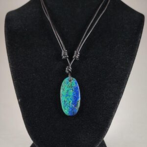 Chrysocolla Adjustable Leather Necklace Handmade By Chris Hay