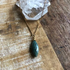 Chrysocolla And Brass Layering Necklace