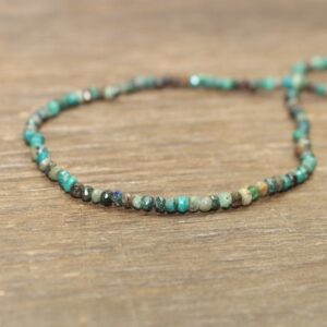 Chrysocolla Necklace, Beaded, Stacking, Chrysocolla Jewelry, Gemstone Jewelry