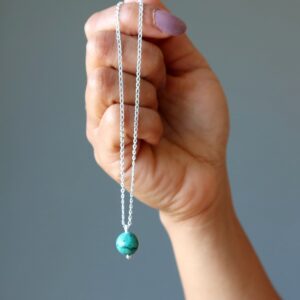 Chrysocolla Necklace Cherished Blue Green Sterling Silver