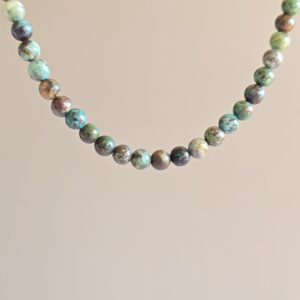 Chrysocolla Crystal Choker: 16 Inch Handmade Gemstone Beaded Necklace