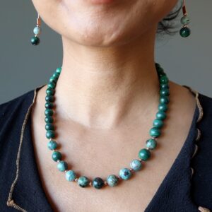 Chrysocolla Malachite Necklace Goddess Crystal Copper