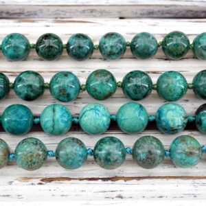 Chrysocolla round beads 11-12mm (ETB01006)  Unique jewelry/Vintage jewelry/Gemstone necklace
