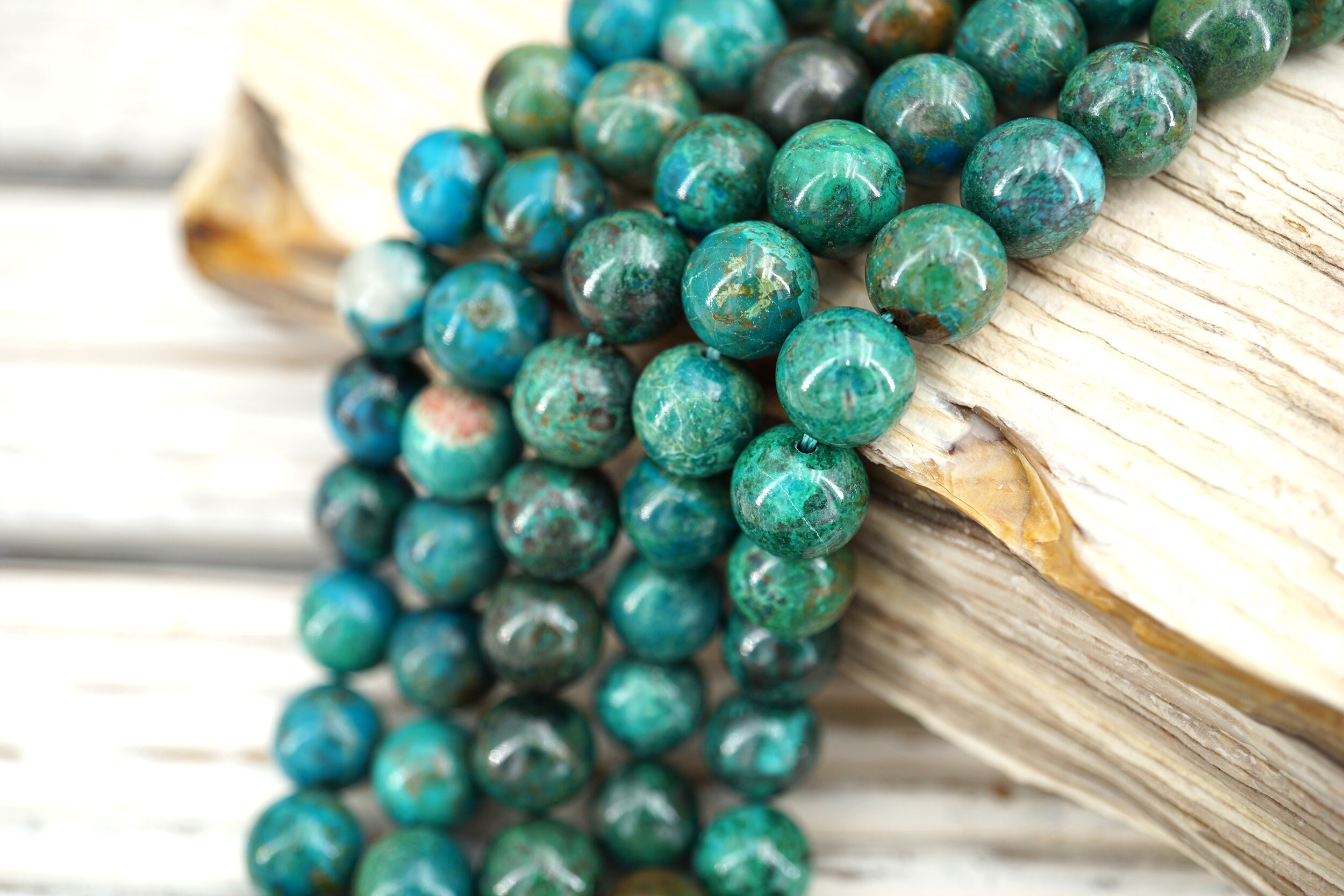 Chrysocolla Round Beads 9-9.5mm (etb01573)  Unique Jewelry/vintage Jewelry/gemstone Necklace