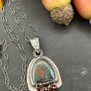 Sonoran Sunset Chrysocolla Cluster Necklace