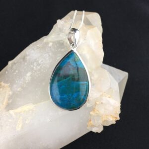 True Blue! Chrysocolla And Sterling Silver Necklace (1-1)