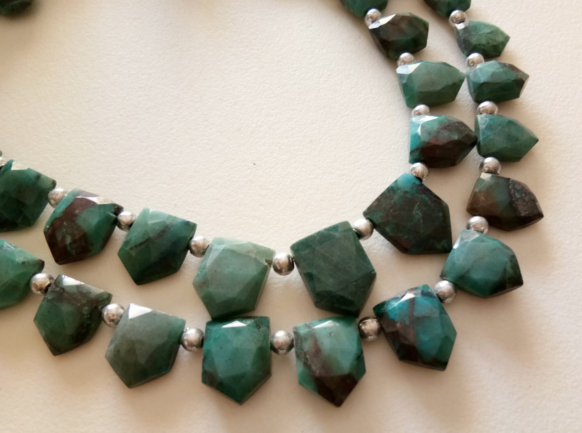 11-16mm Chrysocolla Faceted Shield Beads, Chrysocolla Beads, Faceted Shield Briolette Beads For Jewelry (4in To 8in Options) - Ant149