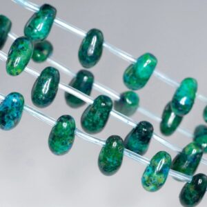 11x7mm Turquoise Chrysocolla Quantum Quattro Gemstone Topdrill Briolette Teardrop Loose Beads 16 Inch Full Strand (90114167-206) 11x7mm Turquoise Chrysocolla Quantum Quattro Gemstone Topdrill Briolette Teardrop Loose Beads 16 Inch Full Strand (90114167-206)