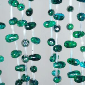 11x7mm Turquoise Chrysocolla Quantum Quattro Gemstone Green Topdrill Briolette Teardrop Loose Beads 30 Beads Full Strand (90143270-B62)