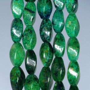 15x8MM  Chrysocolla Quantum Quattro Gemstone Twisted Barrel Drum Loose Beads 7.5 inch Half Strand (90182725-A138)