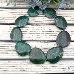 Chrysocolla Freeform Beads 32-40mm (etb01424) Peruvian Stone/unique Jewelry/vintage Jewelry/gemstone Necklace