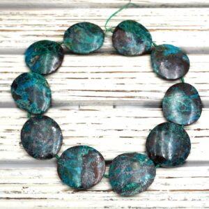 Chrysocolla Freeform Beads 31-33mm (etb00404) Peruvian Stone/unique Jewelry/vintage Jewelry/gemstone Necklace