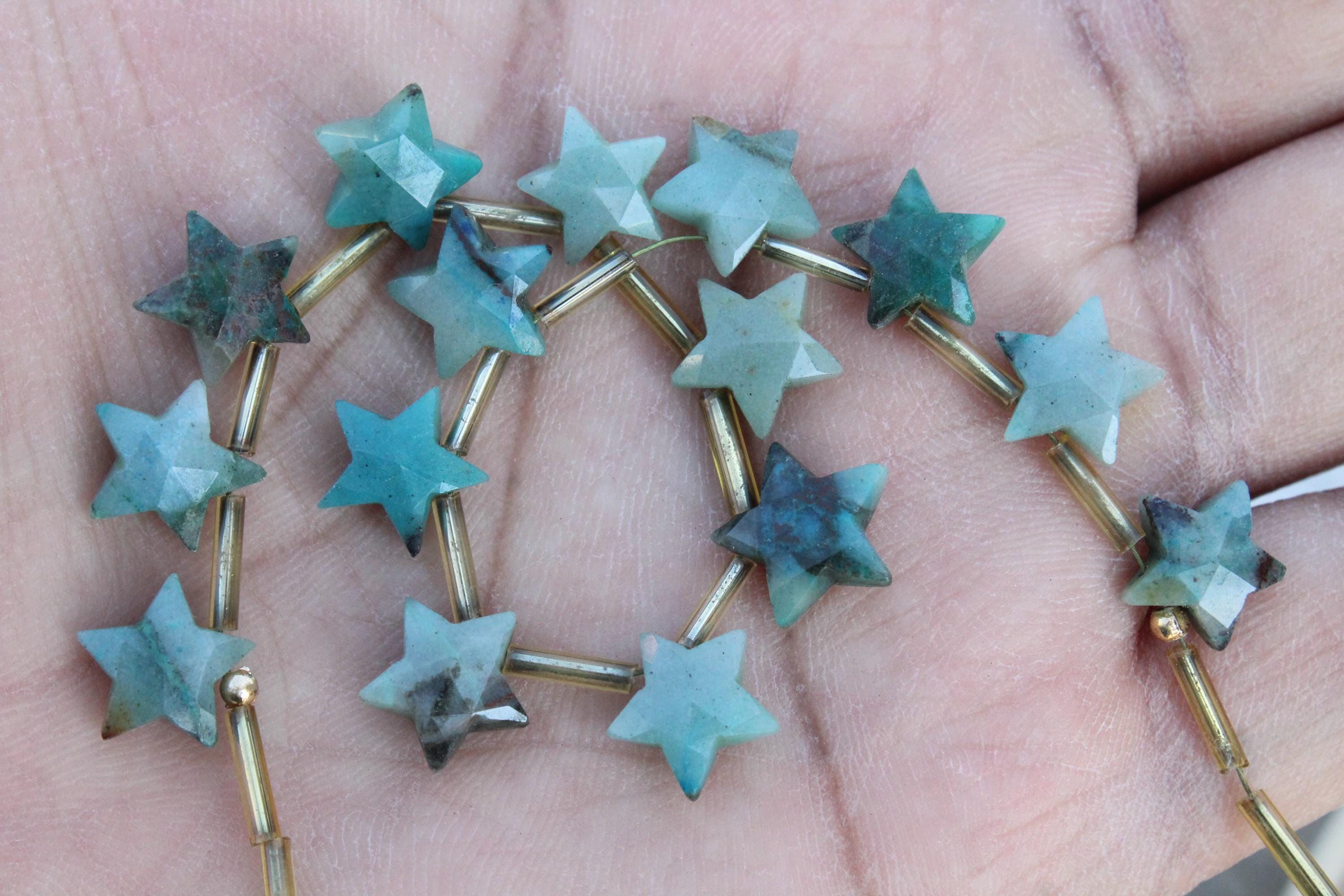 Chrysocolla Gemstone Faceted Briolette Beads I 10-piece Crescent-star I Size- 11 Mm App I Jewelry Setting (c91)
