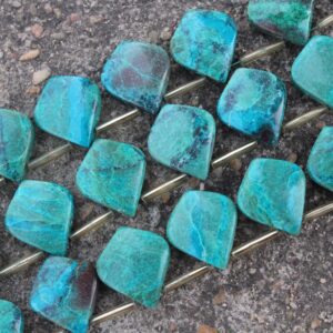 Chrysocolla Gemstone Smooth Briolette Beads | 10-piece Leaf-shaped | Size: 15x18 Mm | Make Jewelry (c156) Chrysocolla Gemstone Smooth Briolette Beads | 10-piece Leaf-shaped | Size: 15x18 Mm | Make Jewelry (c156)
