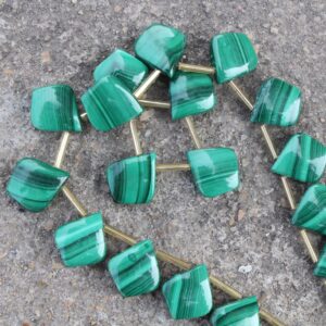 Natural Chrysocolla Malachite Smooth Briolette Beads | 10 Pieces Leaf-shaped I Size: -15x18 Mm Approx. | Jewelry Setting [b084]