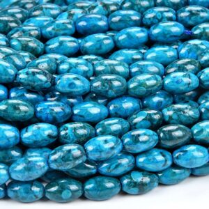 Chrysocolla Quantum Quattro Gemstone Barrel Drum Oval Rice 12X7MM Loose Beads BULK LOT 1,2,6,12 and 50 (D523)