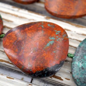Sonora Sunrise Cuperite Chrysocolla Beads, 16 Inch Strand (32-40mm)