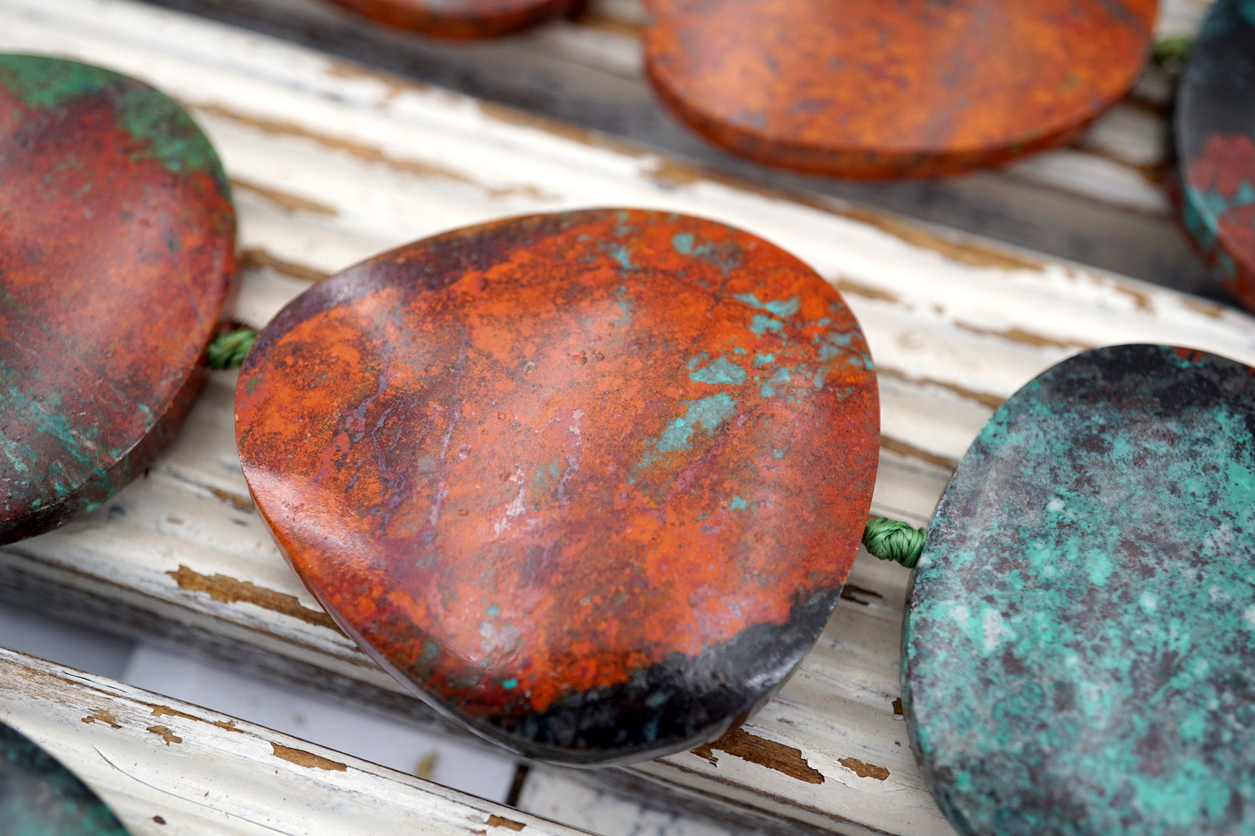 Sonora Sunrise Cuperite Chrysocolla Beads, 16 Inch Strand (32-40mm)