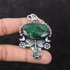 Dragonfly Cuprite Chrysocolla 925 Sterling Silver Pendant