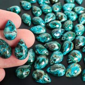 Grade Aa Blue Green Teardrop Chrysocolla Pendant Natural One Of A Kind Gemstone Necklace