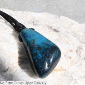 Chrysocolla Jewelry for Men & Women, Turquoise Necklace /Blue Crystal Pendant, Festival Accessories - Hippie Gifts