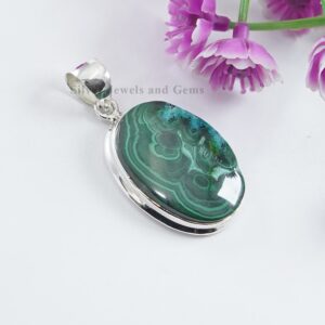 Chrysocolla Malachite Pendant, 925 Sterling Silver Pendant, Gift For Mom, Green Gemstone Pendant, Women Pendant, Handmade Pendant For Her
