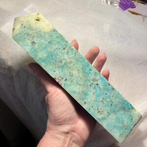 2.78 lb Chrysocolla or Phoenix Stone Obelisk Pillar Tower Point Wand Column Generator